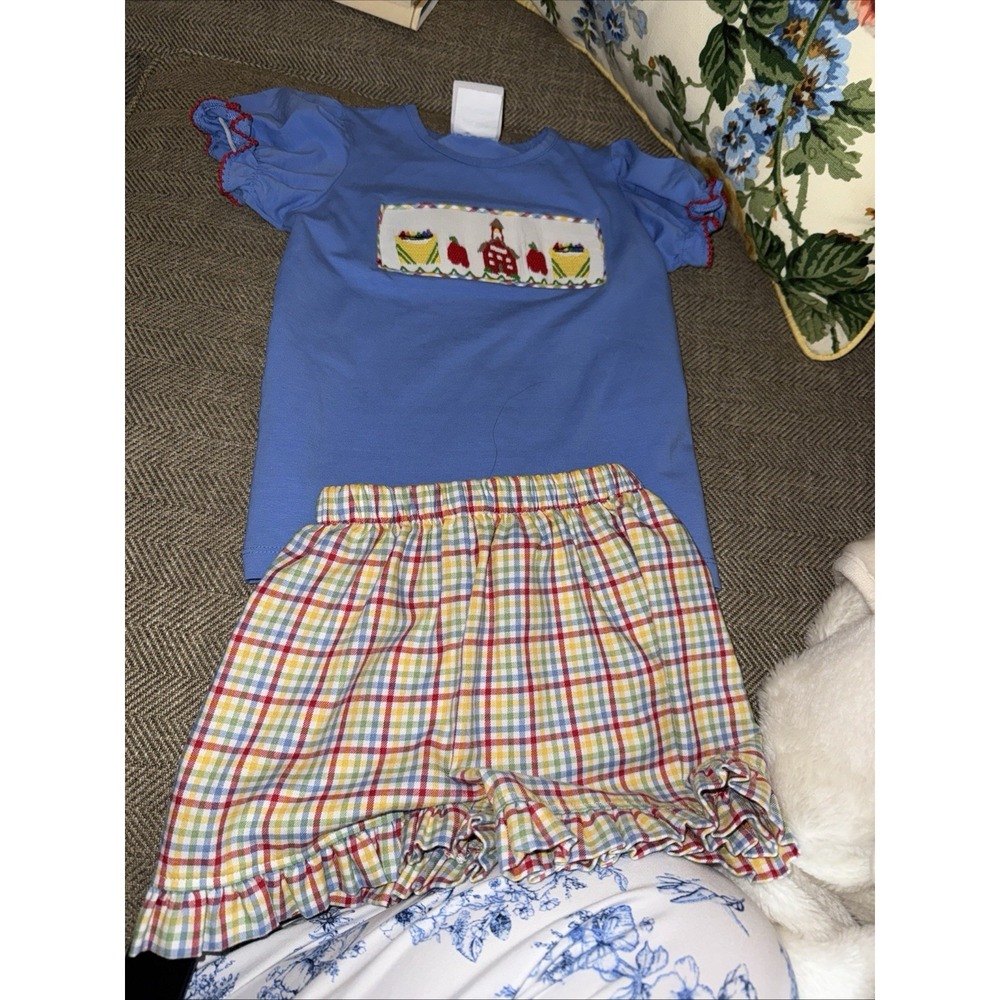 Banana Split Boutique Smocked School Items Set Size 4T Girls